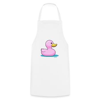 A Candy-Colored Bathtubs Rubber Duck - Cooking Apron - white - Front - AI Model Male 185 dark (185cm)