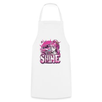 Les voitures de sport automobile japonaises et les filles d’anime brillent - Tablier de cuisine - blanc - Devant - AI Model Male 185 dark (185cm)