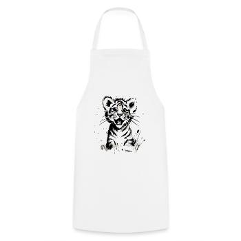 Entzückender glücklicher kleiner Tiger - Kochschürze - Weiß - Vorne - AI Model Male 185 dark (185cm)