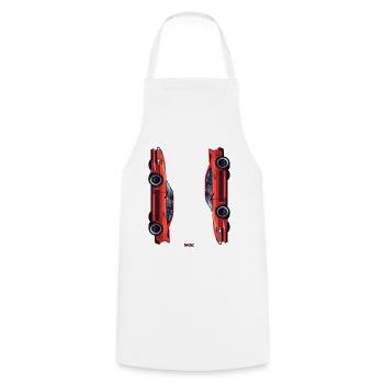 Design of Retro American Sports Car Car - Cooking Apron - white - Front - AI Model Male 185 dark (185cm)