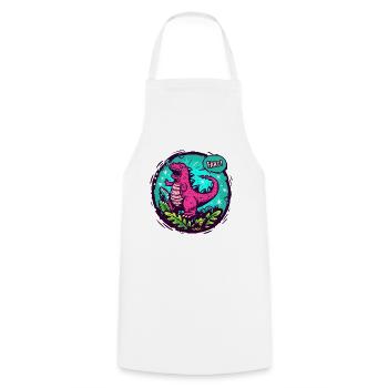 Giant Lizard Dinosaur Dino, Fart - Cooking Apron - white - Front - AI Model Male 185 dark (185cm)