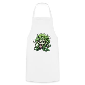 drôle cool tentacule pieuvre crâne dame - Tablier de cuisine - blanc - Devant - AI Model Male 185 dark (185cm)