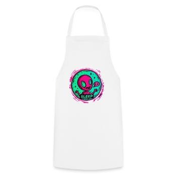 Little happy alien, sleeping - Cooking Apron - white - Front - AI Model Male 185 dark (185cm)