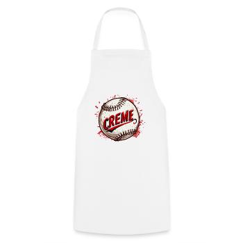 Creme Baseball - Kochschürze - Weiß - Vorne - AI Model Male 185 dark (185cm)