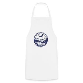 Moon and Nature: River and Mountains - Cooking Apron - white - Front - AI Model Male 185 dark (185cm)