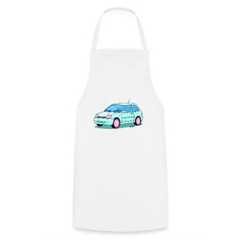 Cute and ascetic car fashion - Cooking Apron - white - Front - AI Model Male 185 dark (185cm)