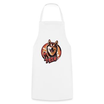 Japanese dog: Shiba Inu - Cooking Apron - white - Front - AI Model Male 185 dark (185cm)