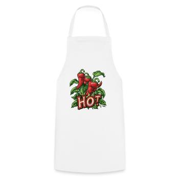 Hot Pepper Chili Plant - Cooking Apron - white - Front - AI Model Male 185 dark (185cm)