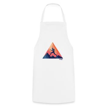 Triangle emblem of outdoor running and running - Cooking Apron - white - Front - AI Model Male 185 dark (185cm)