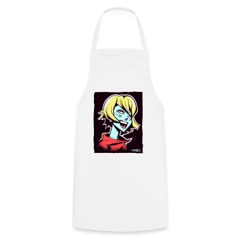 Fille d’anime cool et heureuse - Tablier de cuisine - blanc - Devant - AI Model Male 185 dark (185cm)