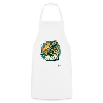Another Rex Roar Dino Dinosaur - Cooking Apron - white - Front - AI Model Male 185 dark (185cm)