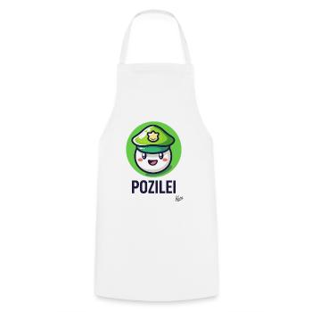 drôle de petite balle mignonne mignonne, Pozilei - Tablier de cuisine - blanc - Devant - AI Model Male 185 dark (185cm)