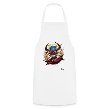 The devil of truth says: Shut up - Cooking Apron - white - Front - AI Model Male 185 dark (185cm)