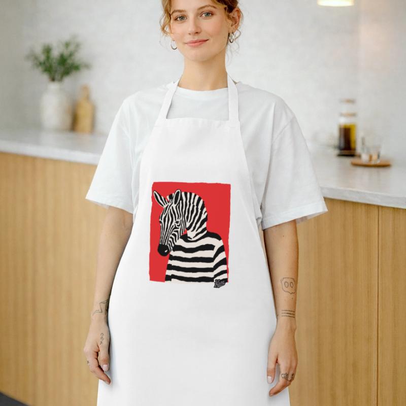 Cartoon Comic Kunst eines Zebra mit Pullover Kochschürze