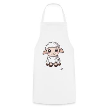 Mignon petit mouton - Tablier de cuisine - blanc - Devant - AI Model Male 185 dark (185cm)