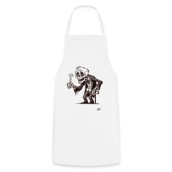 Vieillir est un cadeau, pouce en l’air squelette - Tablier de cuisine - blanc - Devant - AI Model Male 185 dark (185cm)