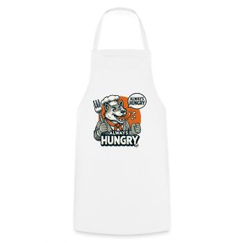 Toujours affamé, le grand méchant loup cuisinier - Tablier de cuisine - blanc - Devant - AI Model Male 185 dark (185cm)