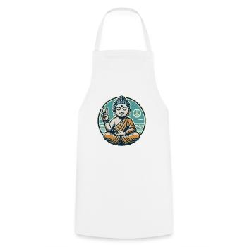 Peace Sign for Peace Buddha - Cooking Apron - white - Front - AI Model Male 185 dark (185cm)