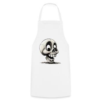 Super lustiger, seltsamer, glücklicher Totenkopf - Kochschürze - Weiß - Vorne - AI Model Male 185 dark (185cm)