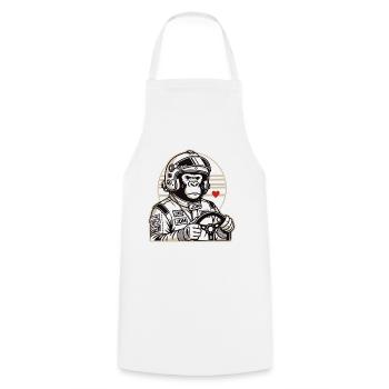 Tuner de course de voiture à plein régime JDM Racer Gorilla - Tablier de cuisine - blanc - Devant - AI Model Male 185 dark (185cm)