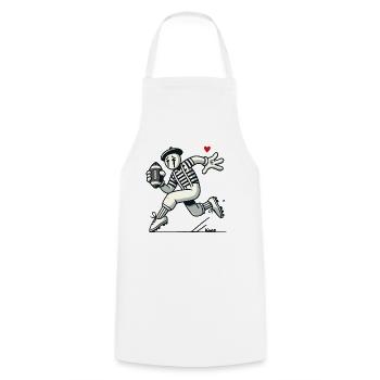 French pantomime plays American football - Cooking Apron - white - Front - AI Model Male 185 dark (185cm)