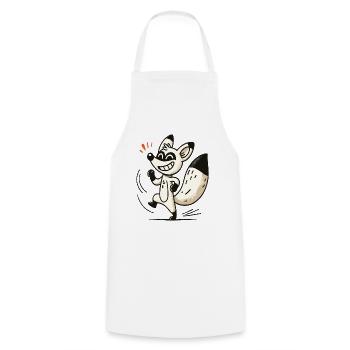 Frecher Fuchs im Cartoon Stil - Kochschürze - Weiß - Vorne - AI Model Male 185 dark (185cm)