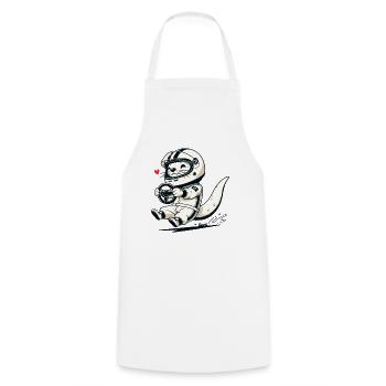 An otter as a racing car driver - Cooking Apron - white - Front - AI Model Male 185 dark (185cm)