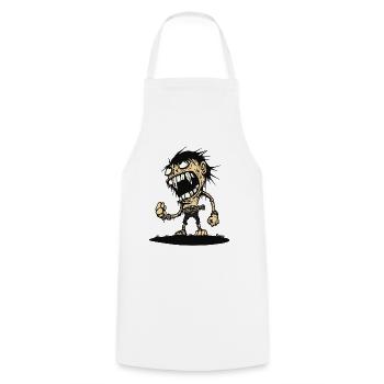 Hungry angry caveman - Cooking Apron - white - Front - AI Model Male 185 dark (185cm)