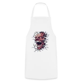 Monster durchbricht die Wand – Horror-Design - Kochschürze - Weiß - Vorne - AI Model Male 185 dark (185cm)