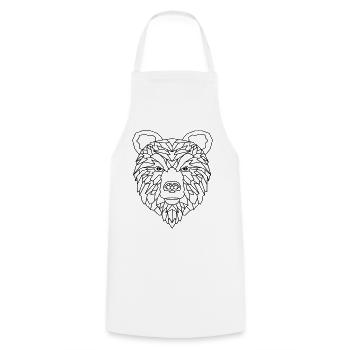 Bär Geometric - Kochschürze - Weiß - Vorne - AI Model Male 185 dark (185cm)