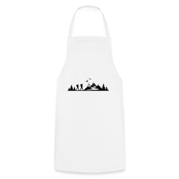 RANDONNEURS MONTAGNE Cabanes forêt - Tablier de cuisine - blanc - Devant - AI Model Male 185 dark (185cm)
