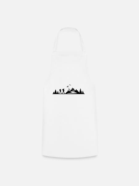 RANDONNEURS MONTAGNE Cabanes forêt - Tablier de cuisine - blanc
