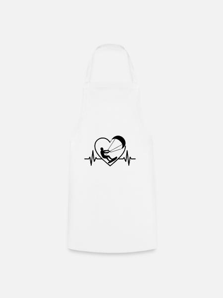Kitesurf Kitesurfer Cœur Passion - Tablier de cuisine - blanc
