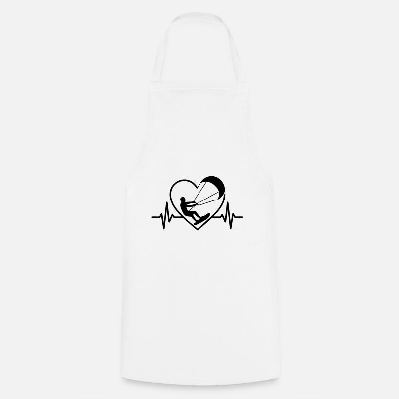 Kitesurf Kitesurfer Cœur Passion - Tablier de cuisine - blanc