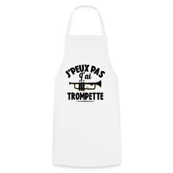 Je Peux Pas J'ai Trompette Instrument À Vent - Tablier de cuisine - blanc - Devant - AI Model Male 185 dark (185cm)