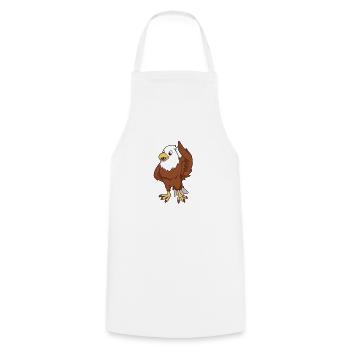 Kawaii Pygargue à queue blanche - Tablier de cuisine - blanc - Devant - AI Model Male 185 dark (185cm)