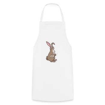 Kawaii Rabbit - Cooking Apron - white - Front - AI Model Male 185 dark (185cm)