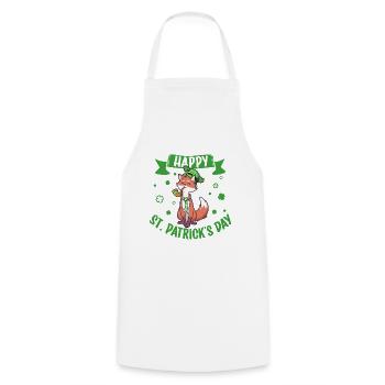 St Patrick's Fox - Happy St Patrick's Day - Cooking Apron - white - Front - AI Model Male 185 dark (185cm)