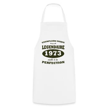 Vintage unique copy 1973 Limited edition - Cooking Apron - white - Front - AI Model Male 185 dark (185cm)