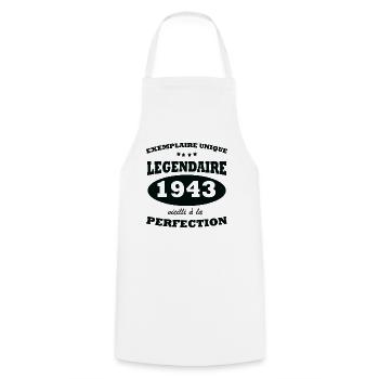 Vintage unique copy 1943 Limited edition - Cooking Apron - white - Front - AI Model Male 185 dark (185cm)