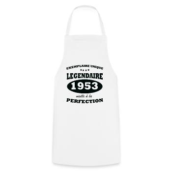 Vintage unique copy 1953 Limited edition - Cooking Apron - white - Front - AI Model Male 185 dark (185cm)