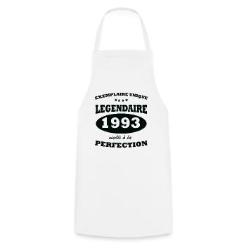 Unique vintage 1993 Limited edition - Cooking Apron - white - Front - AI Model Male 185 dark (185cm)