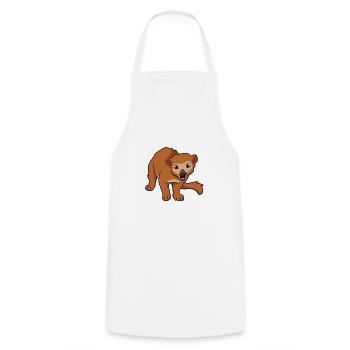 Kawaii Wickelbär - Cooking Apron - white - Front - AI Model Male 185 dark (185cm)