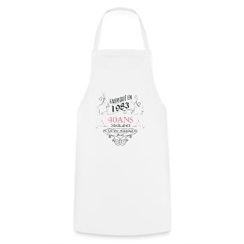 Fabriqué En 1983 40 Ans Anniversaire - Tablier de cuisine - blanc - Devant - AI Model Male 185 dark (185cm)