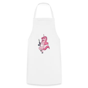 Comic unicorn twirling - Cooking Apron - white - Front - AI Model Male 185 dark (185cm)