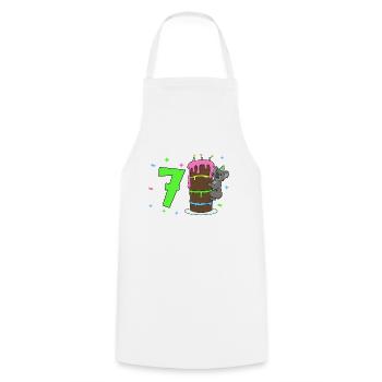 With Koala - Children's Birthday 7 Years - Cooking Apron - white - Front - AI Model Male 185 dark (185cm)