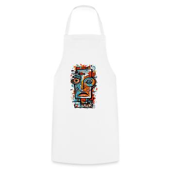 L’art abstrait des visages abstraits - Tablier de cuisine - blanc - Devant - AI Model Male 185 dark (185cm)