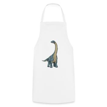 Zeichnung des Apatosaurus - Kochschürze - Weiß - Vorne - AI Model Male 185 dark (185cm)