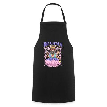 Hindu God - Brahma - Cooking Apron - black - Front - AI Model Male 185 dark (185cm)