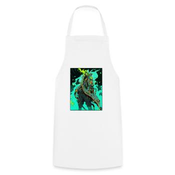 Anime Manga Cyborg: Royal Destroyer - Cooking Apron - white - Front - AI Model Male 185 dark (185cm)